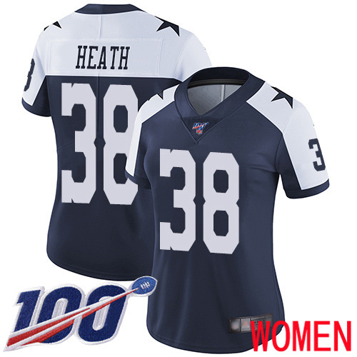 Women Dallas Cowboys Limited Navy Blue Jeff Heath Alternate #38 100th Season Vapor Untouchable Throwback NFL Jersey->women nfl jersey->Women Jersey